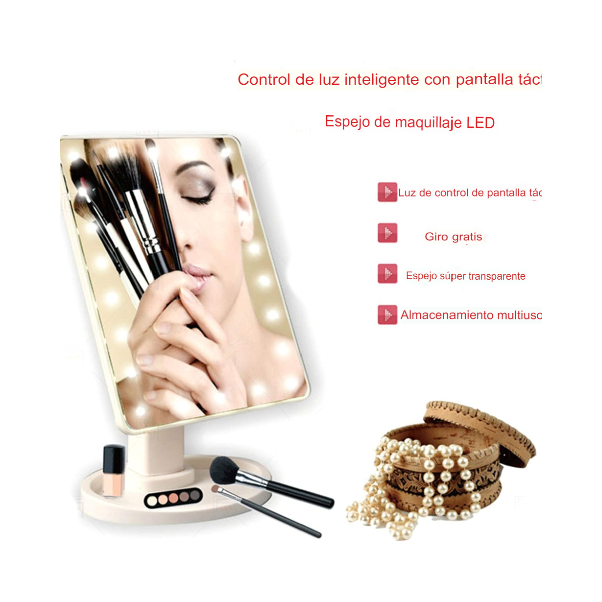 Espejo de Maquillaje 360° con 22 luces